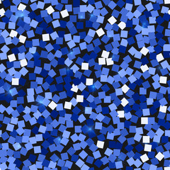 Glitter seamless texture. Admirable blue particles. Endless pattern made of sparkling squares. Valua