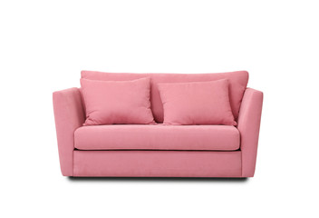 Comfortable sofa on white background. Furniture for modern room interior