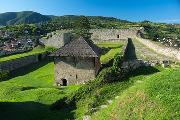 Jajačka tvrđava (fortress) located at the top of the hill in Jajce, Bosnia and Herzegovina.