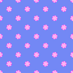 Flower vector pattern on the blue background
