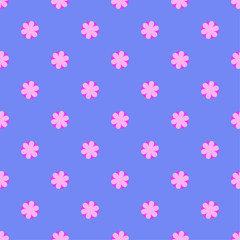 Flower vector pattern on the blue background