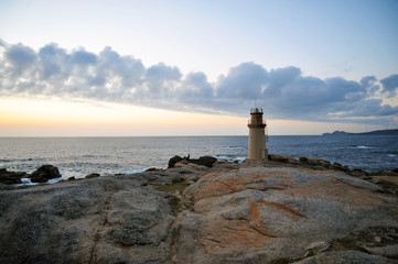 Fototapeta na wymiar muxia, galicia, spain, lighthouse of muxia, end of the way of st. james, camino de santiago de compostela