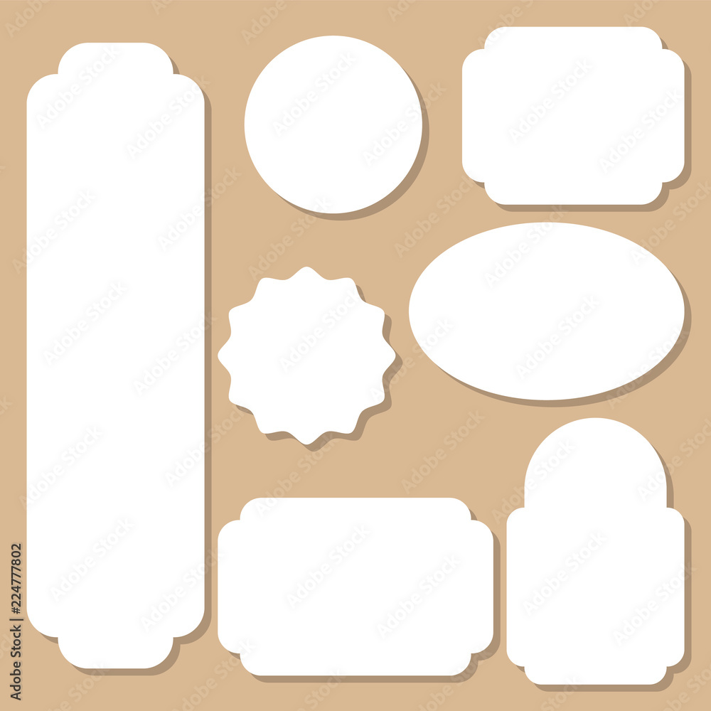 Aufkleber collection of paper labels of various forms. set of tags. blank templates for your design. vector il