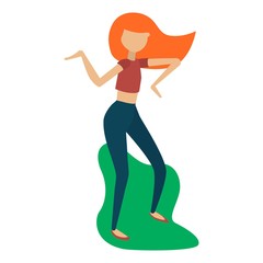 Modern girl dancing and having fun at a party