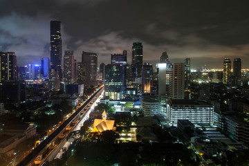 Fototapeta premium Silom Skyline by Night