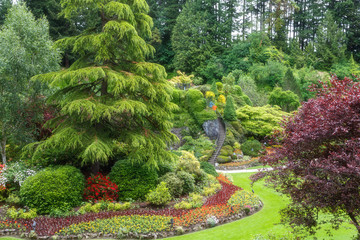 Butchart gardens in summer, Victoria, British Columbia, Canada. Travel Canada.