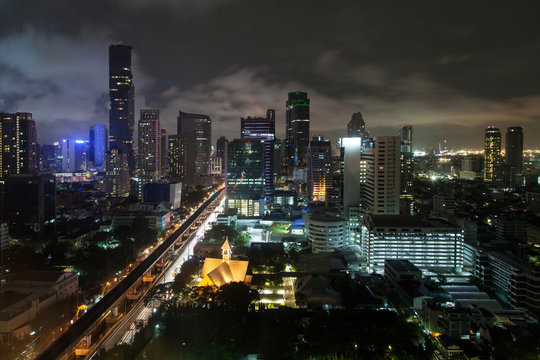 Silom Skyline by Night