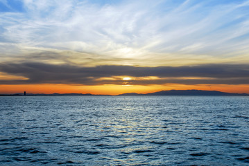 Izmir, Turkey, 30 March 2010: Sunset of Karsiyaka
