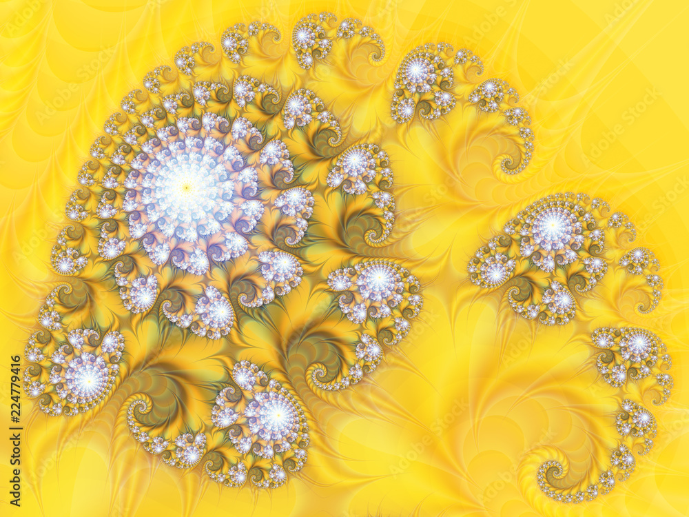 Aufkleber abstract digital artwork. patterns of nature. jewels and seashells theme. technologies of fractal gr