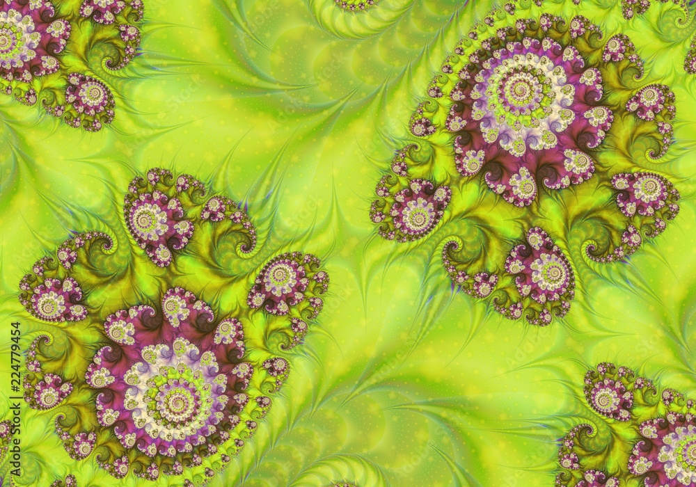 Poster abstract digital artwork. patterns of nature. jewels and seashells theme. technologies of fractal gr