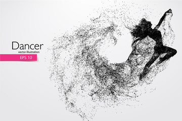 Fototapeta premium Silhouette of a dancing girl. Dancer woman. Vector illustration