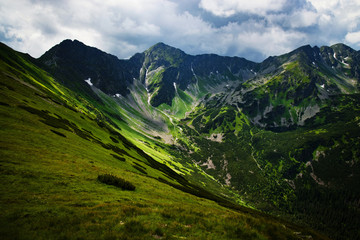 green rocky mountain valley