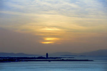 Fototapeta premium Izmir, Turkey, 31 March 2010: Sunset
