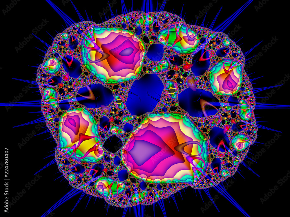 Poster abstract digital artwork. patterns of nature. life of the microcosm. colorful microbe. technologies 