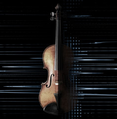 Violin artwork on black background. © CesareFerrari