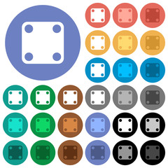 Domino four round flat multi colored icons