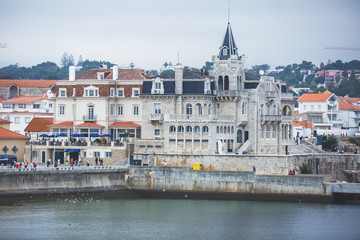 Obraz premium View of Cascais, Greater Lisbon, Portugal, Portuguese Riviera Atlantic Ocean shore