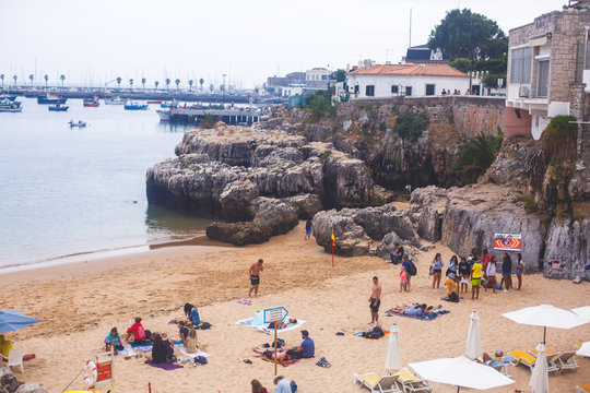 View Of Cascais, Greater Lisbon, Portugal, Portuguese Riviera Atlantic Ocean Shore