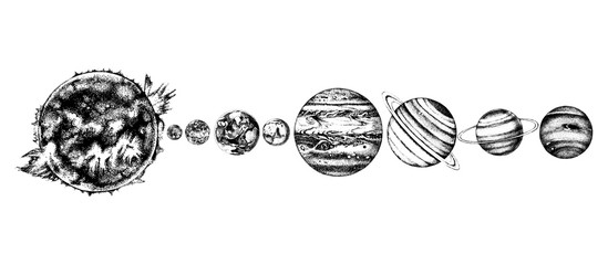 Solar system illustration © Marina Gorskaya