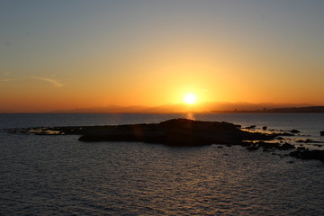 Sunset in a mediterranean island