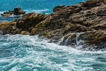 Fototapeta premium Rock and sea waves