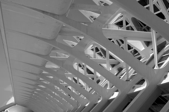 black and white architectural geometries