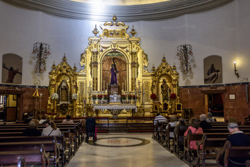 inside the basilica of Jesus del Gran Poder in Seville, Andalucia, Spain.