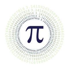 The Pi symbol mathematical constant irrational number on circle, greek letter - obrazy, fototapety, plakaty