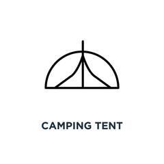 Camping tent icon. Linear simple element illustration. Sport and
