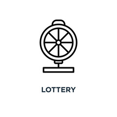 Lottery icon. Linear simple element illustration. Casino roulett