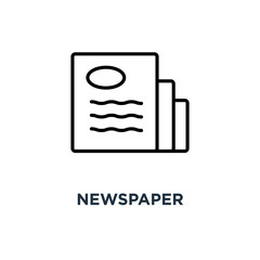 Newspaper icon. Linear simple element illustration. News concept outline symbol design, vector logo illustration. Can be used for web and mobile.