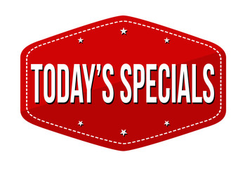 Today's specials label or sticker
