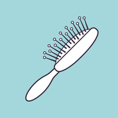 Hair brush or comb vector icon.