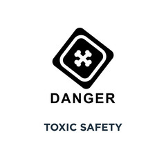 Toxic safety sign icon. Simple element illustration. Toxic safet