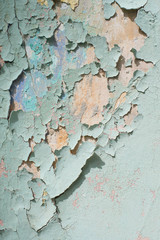 Close-up detail of cracked paint on wall.