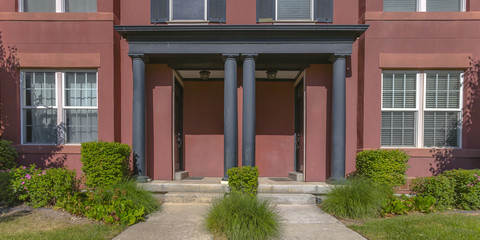 Fototapeta na wymiar Exterior of a symmetrical house in Daybreak Utah