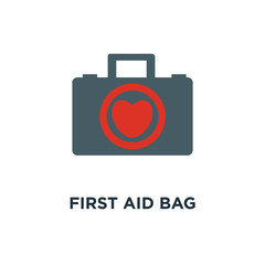 first aid bag icon. medical box concept symbol design, emergency, health care vector illustration