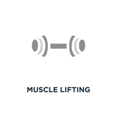 muscle lifting icon. fitness barbell concept symbol design, gym,