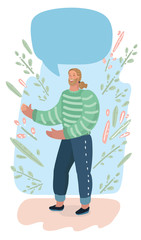 Young man making important announcement