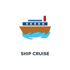 ship cruise icon. tour concept symbol design, delivery concept,