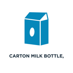 carton milk bottle, drink icon. healthy food, nutrition dairy co
