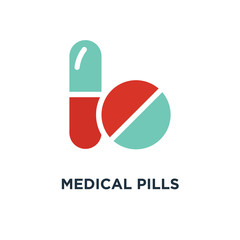 medical pills icon. medicine, capsule and drug concept symbol de