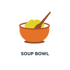soup bowl icon. restaurant meal plate concept symbol design, vec