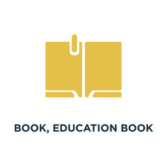 book, education book icon. book library, education concept symbo