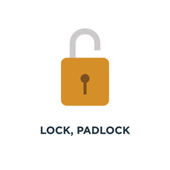 lock, padlock icon. security, lock sign concept symbol design, p