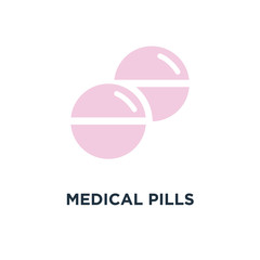 medical pills icon. medical tablet concept symbol design, medici