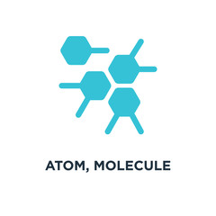 atom, molecule icon. chemistry molecular element concept symbol
