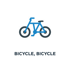 bicycle, bicycle icon. sport concept symbol design, vector illus