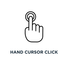 hand cursor click icon. hand cursor click concept symbol design,