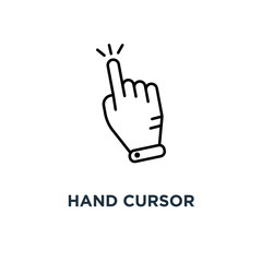 Obraz premium hand cursor icon. clicking pointer concept symbol design, vector illustration